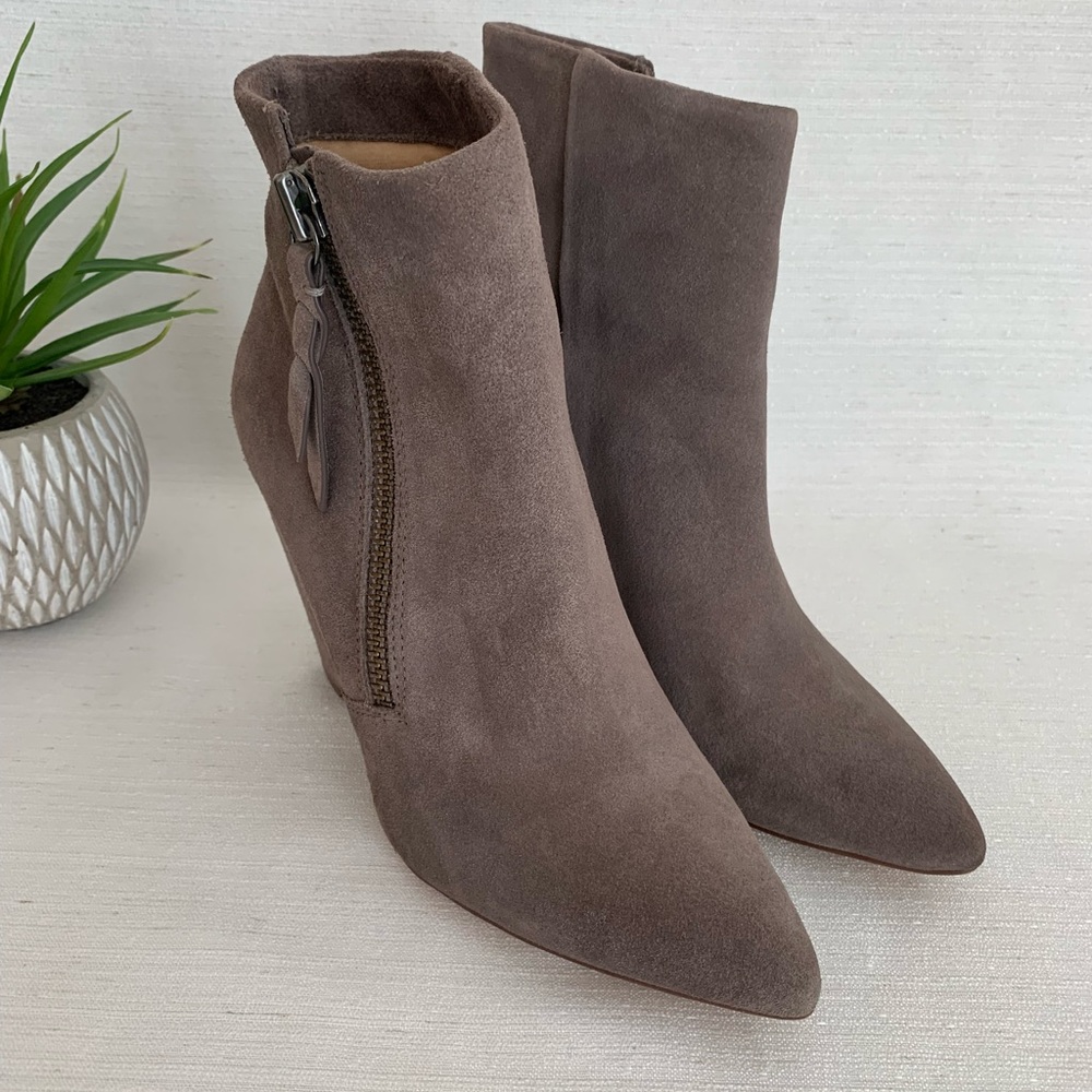 Splendid Neva Taupe Gray Suede Ankle Booties Women's 8.5 - Picture 4 of 12